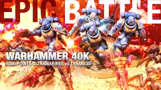 Can Ultramarines survive a Tyranids invasion? 8000 combined points Warhammer 40k in 40m battle