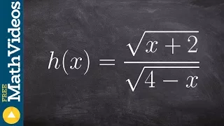 How to write the domain in interval notation with radical in numerator and denominator