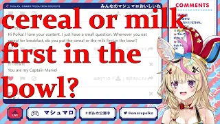 Polka answers the cereal question on Marshmallow QA 【Hololive/Eng Sub】