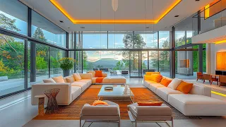 Spring Morning Luxurious Living Room Space with Jazz Music - Soft Jazz Music for a Comfortable