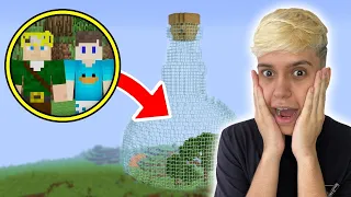 FICAMOS PRESOS DENTRO DE UMA GARRAFA NO MINECRAFT! SOBREVIVEMOS?