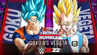 WWE2K22 Goku VS Vegeta No Disqualification Falls Count Anywhere Match | Dragon Ball Z....