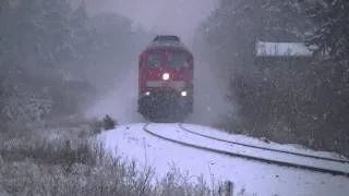 BR 234 278-0 Ludmilla im Schnee mit EC 179 und Elektrische Bremse Sound bei Schönow [HD]