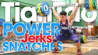 Tian Tao 🇨🇳 170kg Snatch + 210kg POWER Jerk Session at Asian Championships [4k]