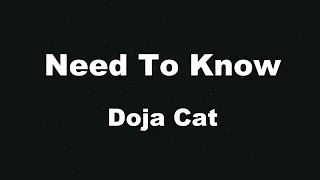 Karaoke♬ Need To Know - Doja Cat 【No Guide Melody】 Instrumental