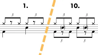 10 Ways To Play A SHUFFLE On The Drums 🥁 [Sheet Music]