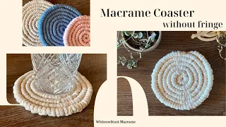 Macrame Coaster without fringes / Macrame Coaster Step by Step / DIY Macrame Coaster Tutorial