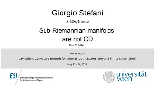 Giorgio Stefani - Sub-Riemannian manifolds are not CD