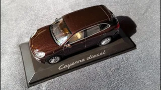 Porsche  Cayenne E2 Diesel  brown metallic Unboxing Minichamps 1:43