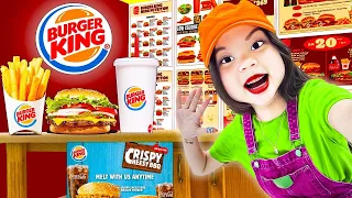 KID BUILDS HER OWN BURGER KING AT HOME | I OPENED A REAL BURGERKING BY SWEEDEE