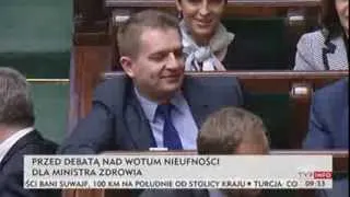 W Sejmie o wotum nieufności wobec Bartosza Arłukowicza (TVP Info, 23.01.2014)