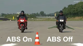 ABS On vs ABS Off on Bike - Brake Demonstration