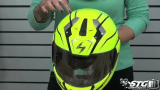 Scorpion EXO-900X Helmet Neon Graphic Review from Sportbiketrackgear.com