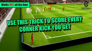 I use this technique all the time to score goals through CORNERS