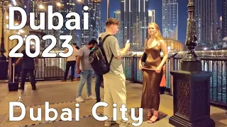 Dubai City Burj Khalifa Downtown Dubai Night Walking Tour 4K | United Arab Emirates 🇦🇪