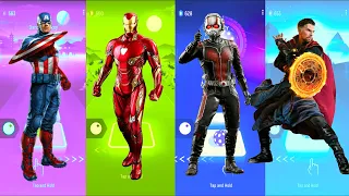 Captain America 🆚 Iron Man 🆚 Ant-Man 🆚 Doctor Strange | Marvel Heroes | Tiles Hop Fun Ball