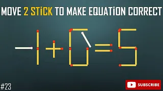 Move only 1 stick to make equation 3+1=2 correct, Matchstick puzzle ✔✔!/