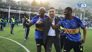 The Winning Moment: Coach Zelfani's Joyous Reaction to Rayon Sports' Super Cup Victory