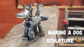 From Hardware to Art: Making a Dog Sculpture from Nuts and Bolts