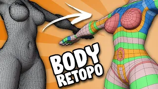 Body Retopology - Blender Character Sculpt Tutorial part 5