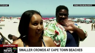 Smaller crowds at Cape Town beaches