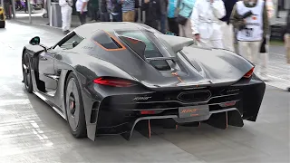 Koenigsegg Jesko ABSOLUT feat. 8500rpm Flat-Plane Crank TT V8 Engine | Start Up & Acceleration Sound