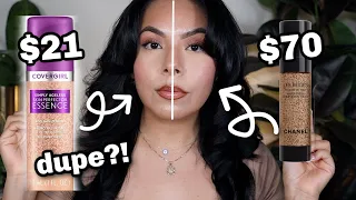 DUPE?! 👀 COVERGIRL $21 ESSENCE SKIN PERFECTOR VS CHANEL $70 WATER FRESH COMPLEXION TOUCH (REVIEW)