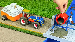 diy tractor making mini Concrete bridge | diy tractor | water pump | @KeepVilla || DongAnh mini