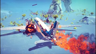 realisric PLANE crash #10   | BESIEGE GAMEPLAY ｜pull up,terrain