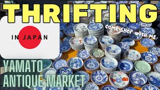 THRIFTING in JAPAN🇯🇵Yamato Curio (Antique) Market✨Ceramics, Folk Craft, Kokeshi etc. + Haul