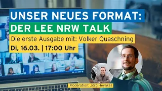 LEE NRW Talk mit Prof. Dr. Volker Quaschning