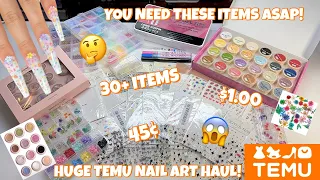 HUGE TEMU NAIL HAUL | $100 FREE TEMU COUPONS | 30+ ITEMS UNDER $100 | FROM 45¢ | GEL X NAILS