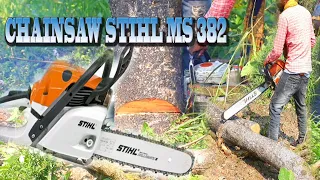 CHAINSAW STIHL MS 382 setup // Very Fast working to cut tree // wood cutter machine