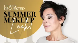 Top Requested Summer Makeup Tutorial | Nude Shimmery Smokey for Hooded Eyes | Dominique Sachse