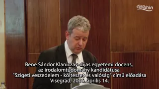 VISEGRÁD - Bene Sándor Klaniczay-díjas egyetemi docens előadása