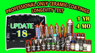 PROFESSIONAL ONLY ceramic coatings - 22 WAY LONGEVITY TEST - UPDATE 18- 1 YEAR, 4 MONTHS