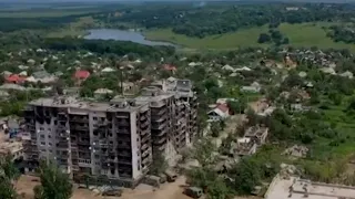 Drone capta la devastada ciudad de Popasna