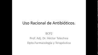 Antimicrobianos: uso racional de antibióticos