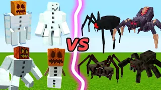 ALL SNOW GOLEM vs ALL SPIDER in Minecraft 💥 (mob battle)