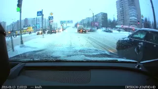 Авария на пр. Большевиков утро 13.01.16