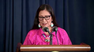 Tearful Haaland on legacy of U.S. Native American schools