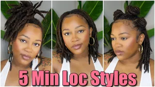 QUICK & EASY EVERYDAY LOC STYLES :: NO RETWIST :: MEDIUM LENGTH LOCS