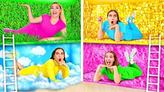 बिस्तर के नीचे गुप्त कमरे | चार रंगों की चुनौती Fun Fun Challenge