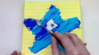 Star Acrylic Painting Using Masking Tape #27｜Satisfying Masking Tape ASMR