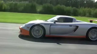 😲🏁🏆Porsche Carrera GT vs Ferrari 599 GTB F1 dual races 😲🏁🏆