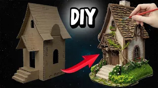 Cute little house - night light from cardboard with your own hands / DIY