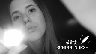 ASMR School Nurse untersucht dich am ersten Tag ( Black/White Edition) RP in German/Deutsch