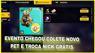 AGORA SIM! COLETE NOVO PET E TROCA NICK DE GRAÇA E CUBO MÁGICO NO EVENTO BORA DE BOOYAH FREE FIRE