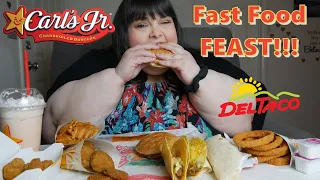 Carls Jr & Del Taco Fast Food Feast Mukbang