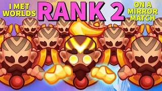 Worlds rank 2 on the ladder in a Mirror match | Monk | Rush Royale